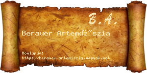 Berauer Artemíszia névjegykártya